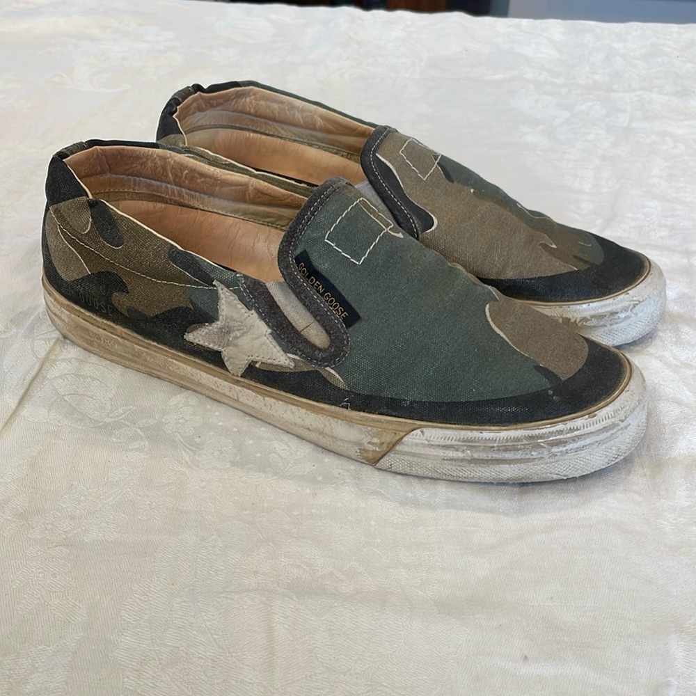Golden Goose Camouflage Slip-On Sneakers